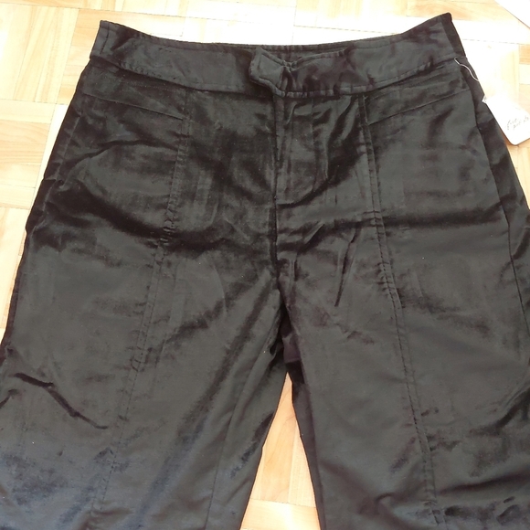 Free people women's walk with you velvet trousers in black flare  bootcut size 6 - Picture 6 of 9